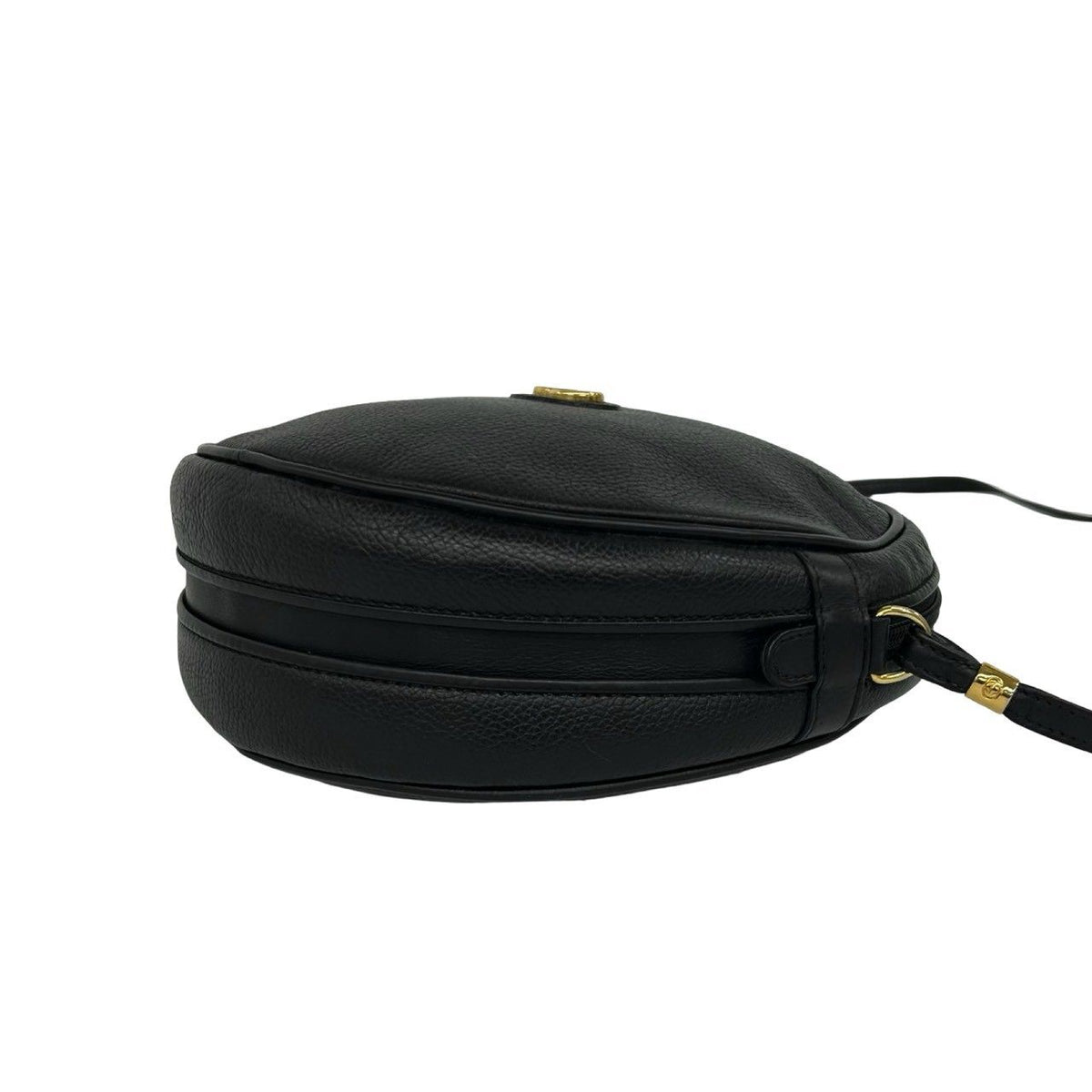Gucci Vintage Interlocking G Leather Shoulder Bag Black — view 8