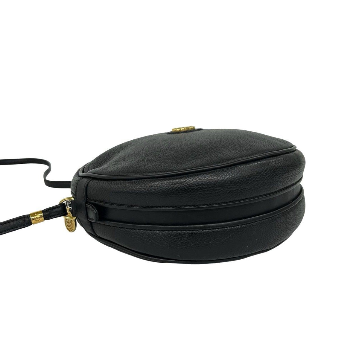Gucci Vintage Interlocking G Leather Shoulder Bag Black — view 7