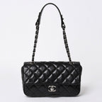 Chanel Quilted 25 Chain Bag CC Logo Lambskin Perforated Leather