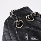 Chanel Quilted 25 Chain Bag CC Logo Lambskin Perforated Leather — view 5