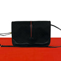 Gucci Vintage Sherry Line Micro GG Logo Leather Shoulder Bag Pochette Black