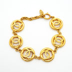 Chanel Bracelet Vintage CC Logo Round Circle Gold Plated — view 3