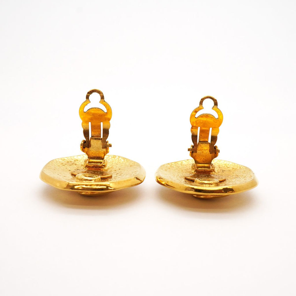 Chanel Earrings Vintage CC Logo Gold Plated — view 6