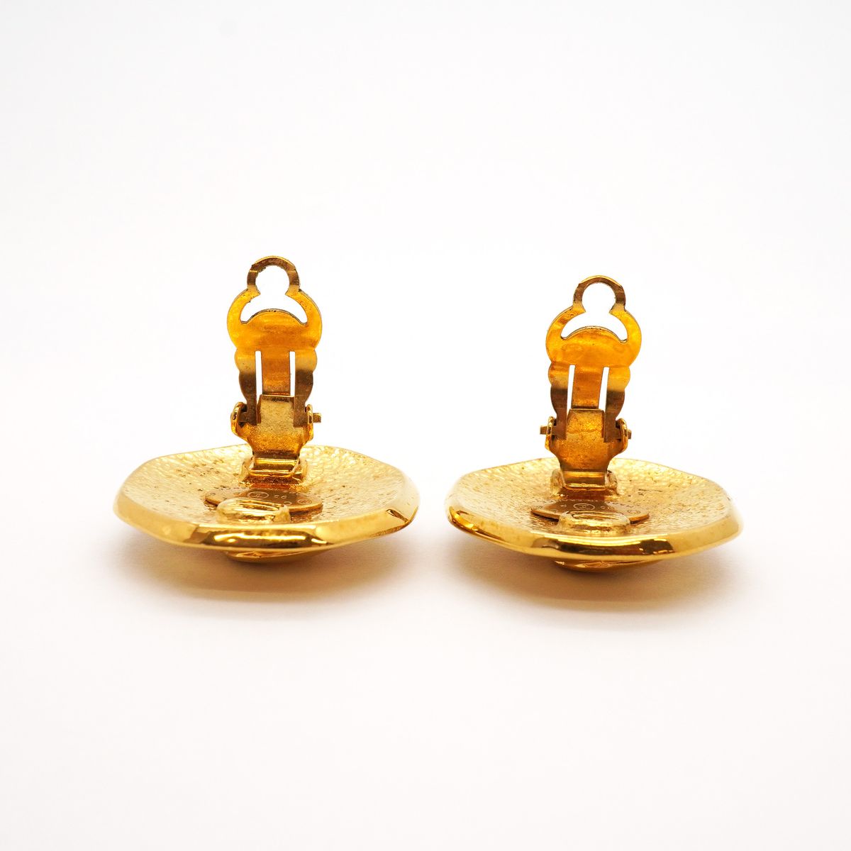Chanel Earrings Vintage CC Logo Gold Plated — view 6