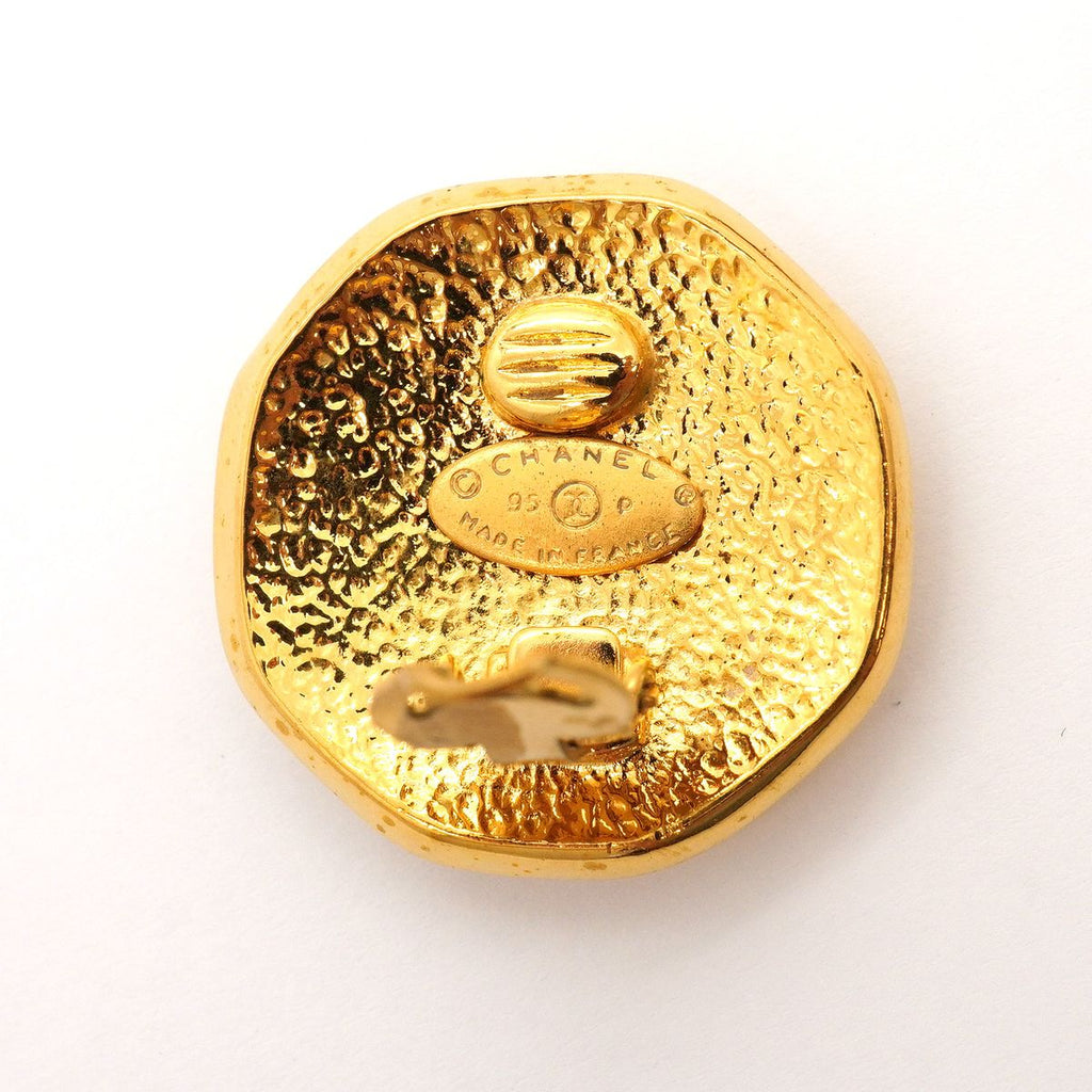 Chanel Earrings Vintage CC Logo Gold Plated — view 4