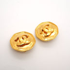 Chanel Earrings Vintage CC Logo Gold Plated — view 2
