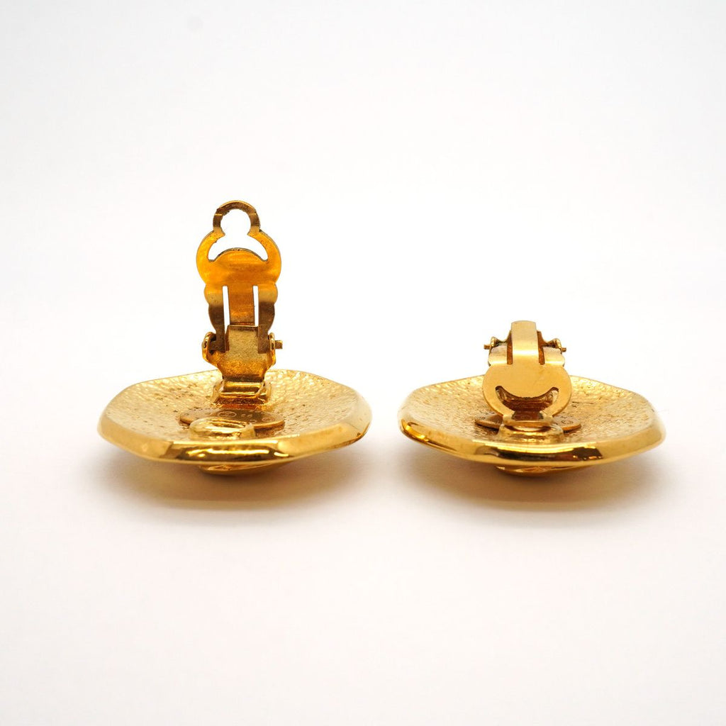 Chanel Earrings Vintage CC Logo Gold Plated — view 3