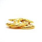 Chanel Brooch Vintage CC Logo Quilted Gold Plated — view 3