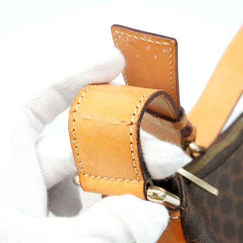 Celine Shoulder Bag Macadam Brown Gold — view 8