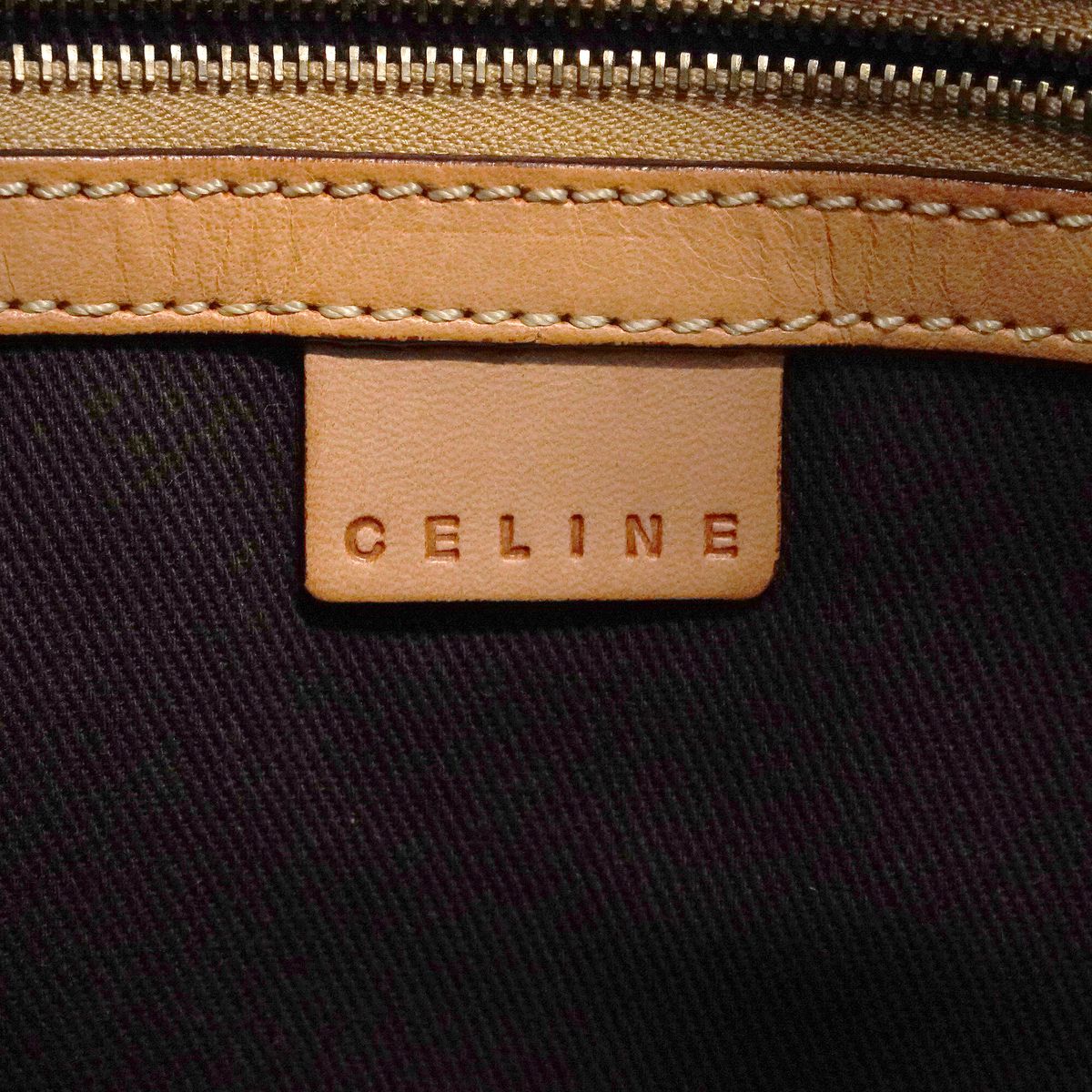 Celine Shoulder Bag Macadam Brown Gold — view 5