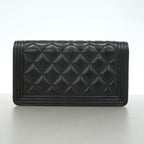 Chanel Wallet Boy Caviar Leather Black Gold — view 8
