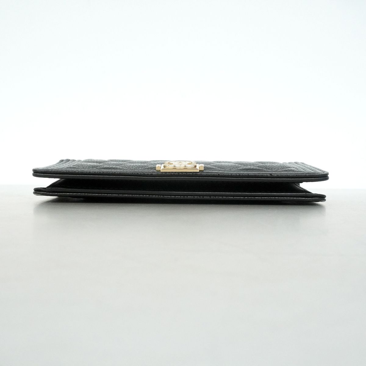 Chanel Wallet Boy Caviar Leather Black Gold — view 3