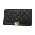 Chanel Wallet Boy Caviar Leather Black Gold