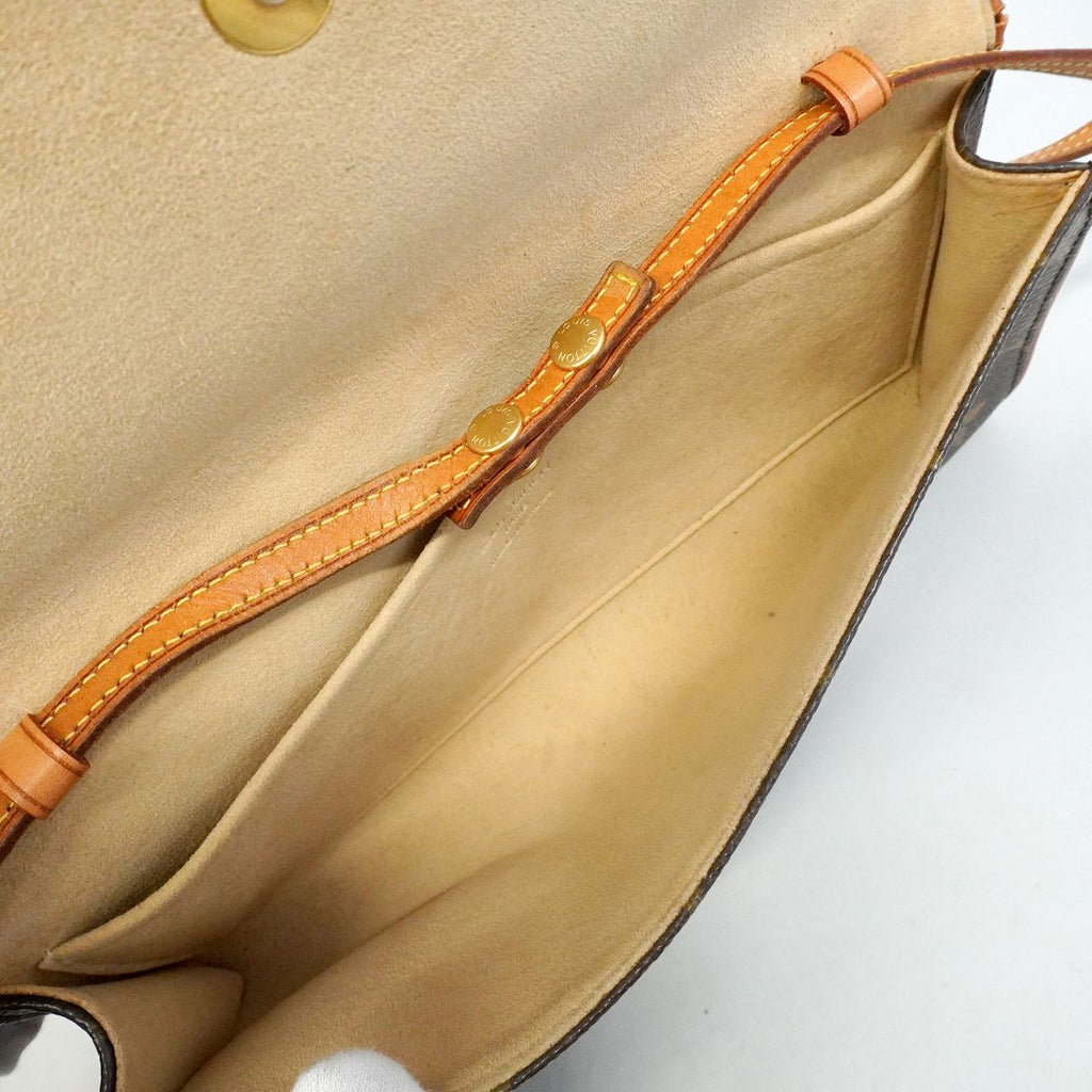 Louis Vuitton Shoulder Bag Monogram Pochette Twin GM Brown — view 4