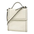 Gucci Shoulder Bag GG Embossed Leather White Silver