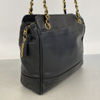 Chanel Shoulder Bag Triple Coco Caviar Leather Black Gold — view 2