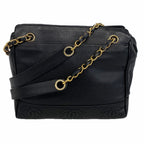 Chanel Shoulder Bag Triple Coco Caviar Leather Black Gold