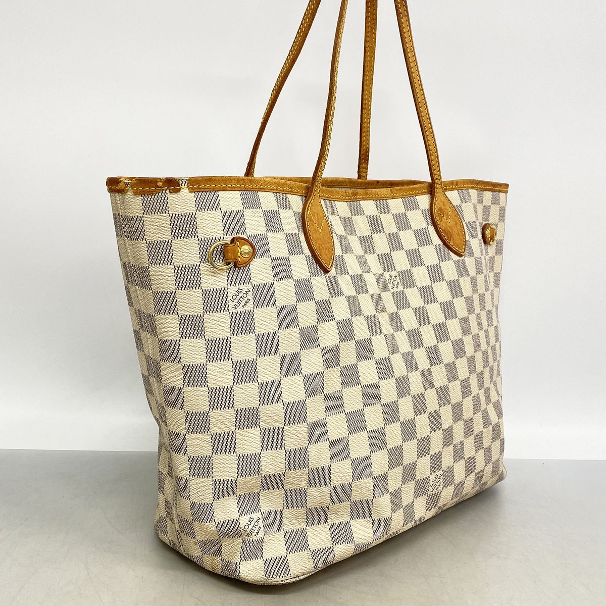 Louis Vuitton Tote Damier Azur Neverfull MM White — view 2