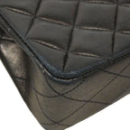 Chanel Shoulder Bag Quilted Lambskin Black Gold — view 8