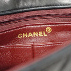 Chanel Shoulder Bag Quilted Lambskin Black Gold — view 5