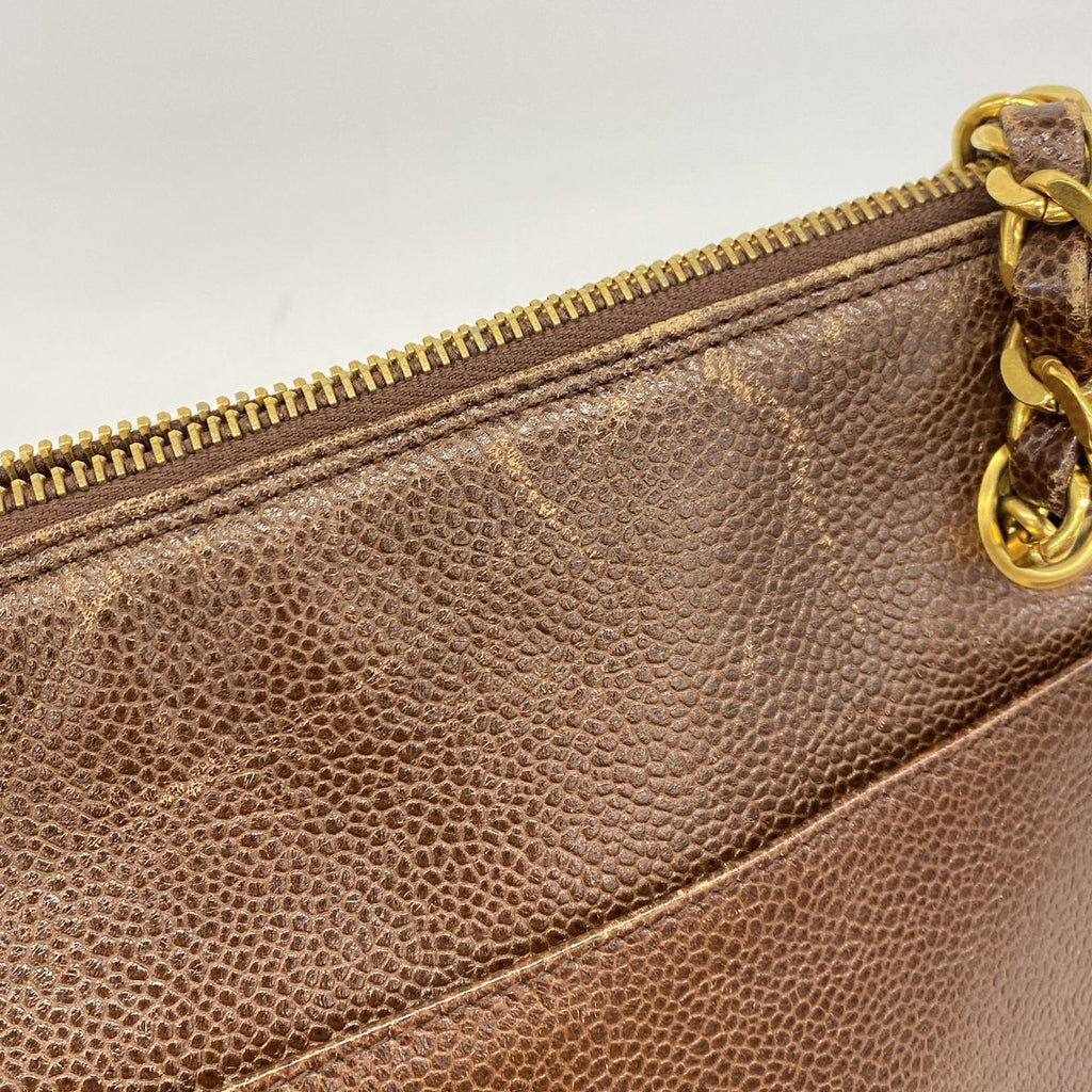 Chanel Tote Caviar Leather Brown Gold — view 8