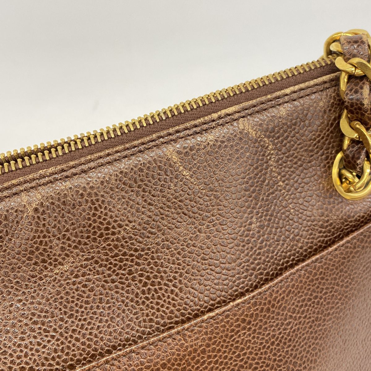 Chanel Tote Caviar Leather Brown Gold — view 8
