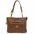 Chanel Tote Caviar Leather Brown Gold