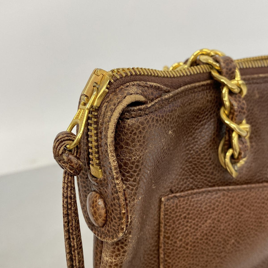 Chanel Tote Caviar Leather Brown Gold — view 7