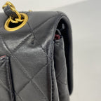 Chanel Shoulder Bag Quilted Lambskin Black Gold — view 6