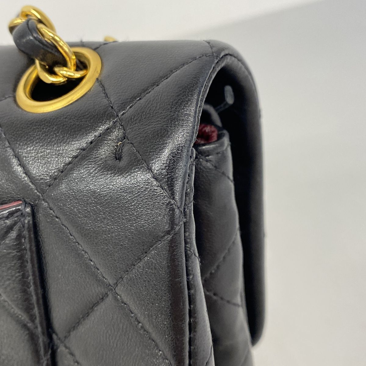 Chanel Shoulder Bag Quilted Lambskin Black Gold — view 6