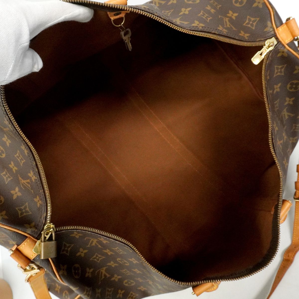 Louis Vuitton Boston Bag Monogram Keepall Bandouliere 60 Brown — view 4