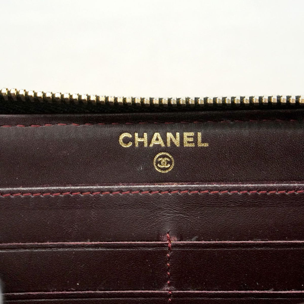 Chanel Wallet Quilted Caviar Leather Black Gold — view 5