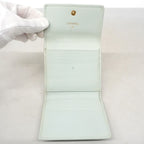 Chanel Trifold Wallet Coco Buttons Caviar Leather Light Green Gold — view 4