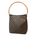 Louis Vuitton Shoulder Bag Monogram Looping GM Brown