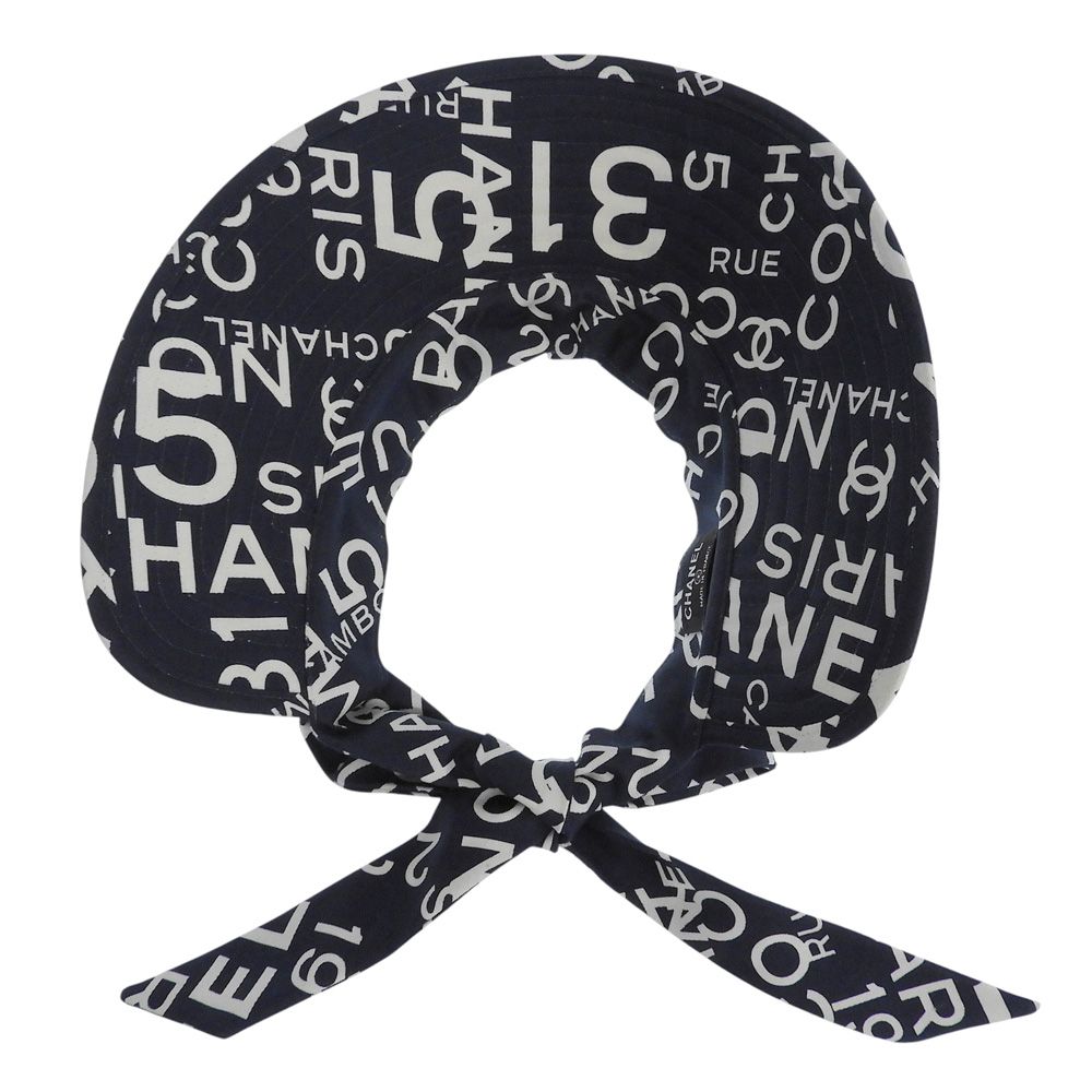 Chanel by Sea Line Logo CC Sun Visor Hat Navy — view 5