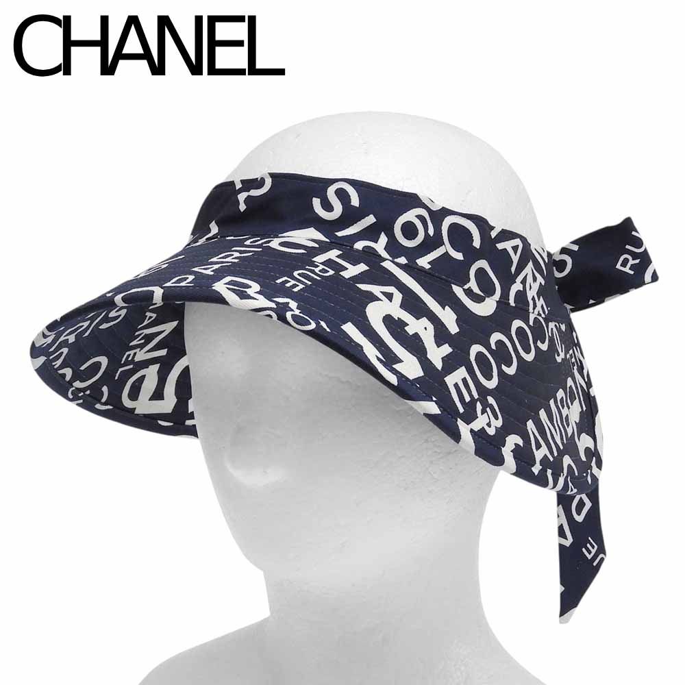 Chanel by Sea Line Logo CC Sun Visor Hat Navy