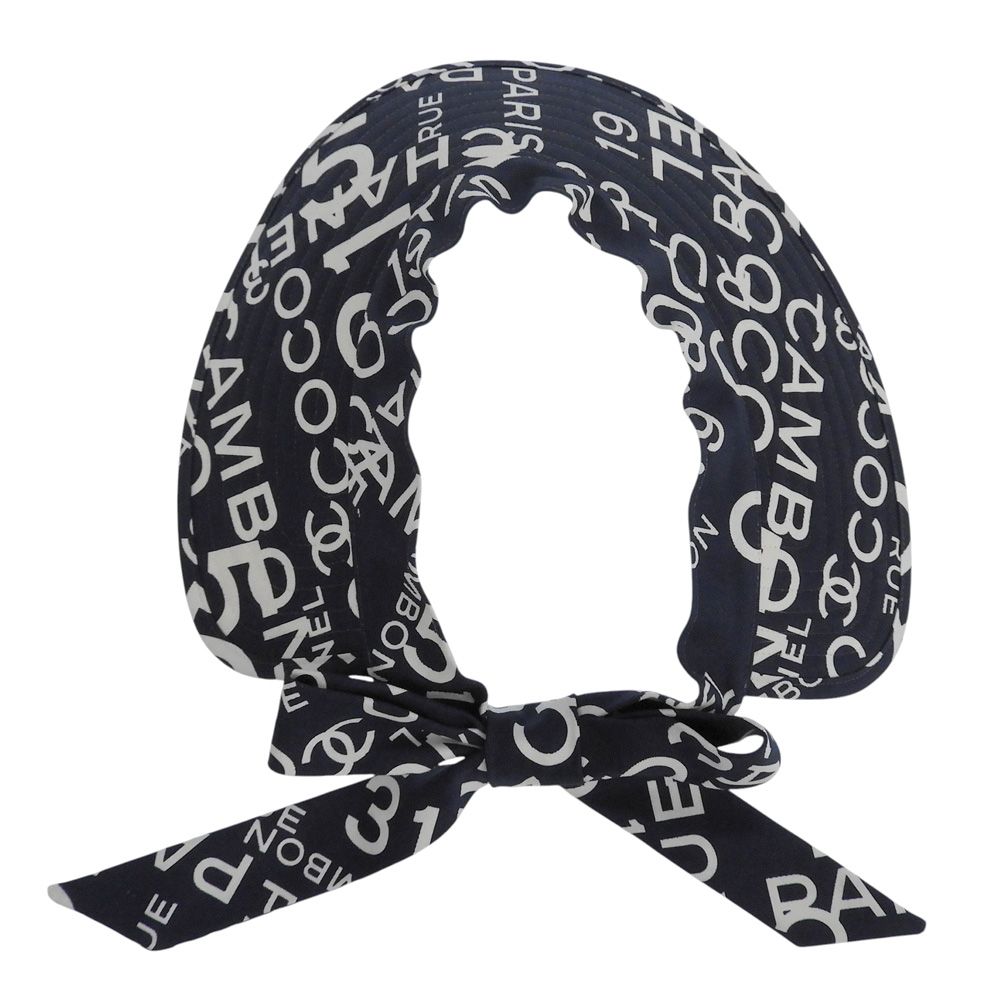Chanel by Sea Line Logo CC Sun Visor Hat Navy — view 6