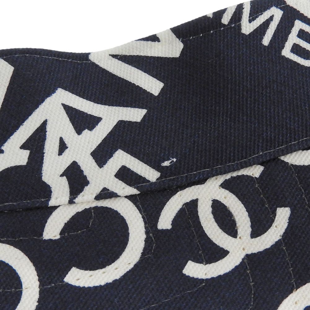 Chanel by Sea Line Logo CC Sun Visor Hat Navy — view 8