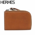 Hermes Remix Mini L-shaped Zipper Leather Coin Purse Card Case Brown