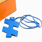 Hermes H Tag Chevre Blue Hydra Phone Case Shoulder Strap
