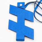 Hermes H Tag Chevre Blue Hydra Phone Case Shoulder Strap — view 2