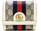 Gucci Ophidia Compact Wallet Canvas Leather GG Supreme Sherry Line