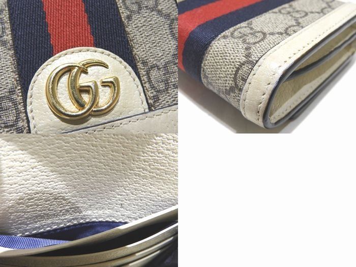 Gucci Ophidia Compact Wallet Canvas Leather GG Supreme Sherry Line — view 3