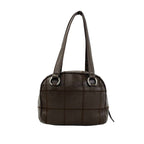 Chanel Choco Bar Logo Caviar Leather Shoulder Bag Brown — view 3