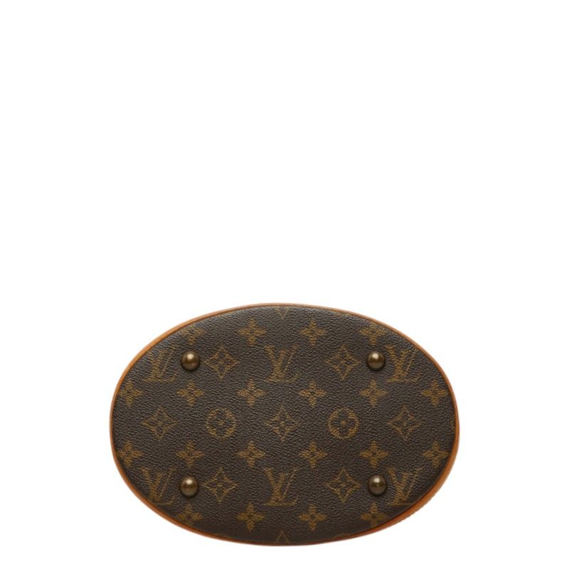 Louis Vuitton Monogram Bucket PM Shoulder Bag Brown Leather — view 3