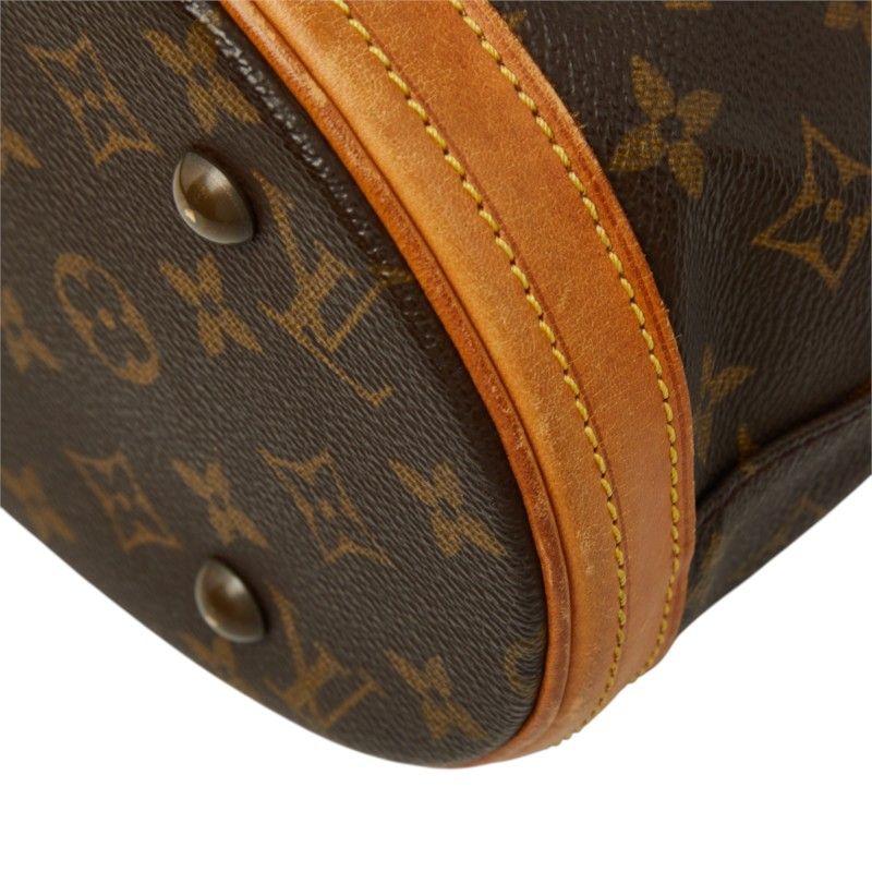 Louis Vuitton Monogram Bucket PM Shoulder Bag Brown Leather — view 4