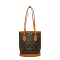 Louis Vuitton Monogram Bucket PM Shoulder Bag Brown Leather