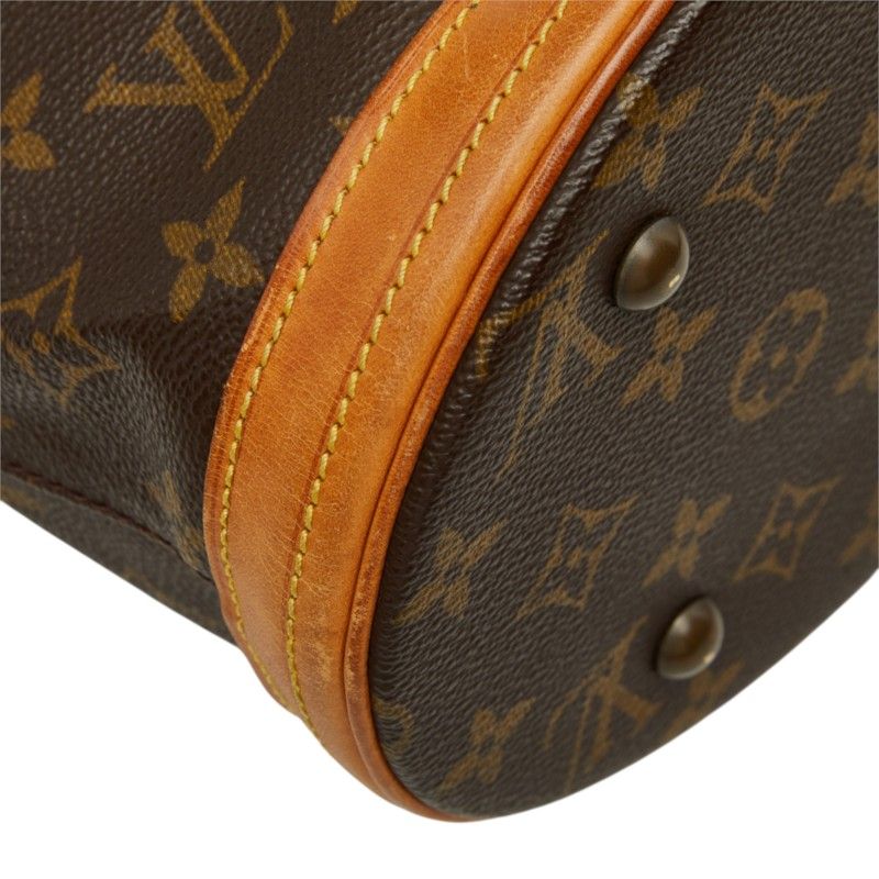 Louis Vuitton Monogram Bucket PM Shoulder Bag Brown Leather — view 7