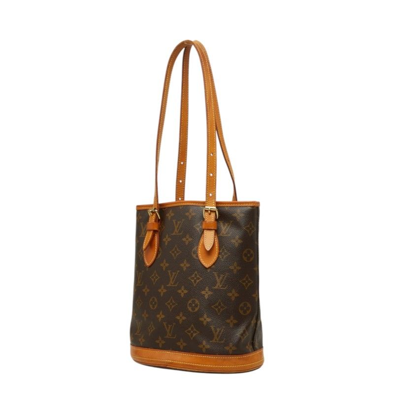 Louis Vuitton Monogram Bucket PM Shoulder Bag Brown Leather — view 2