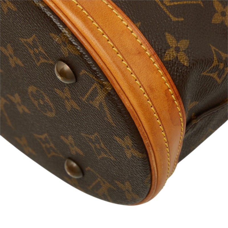 Louis Vuitton Monogram Bucket PM Shoulder Bag Brown Leather — view 6